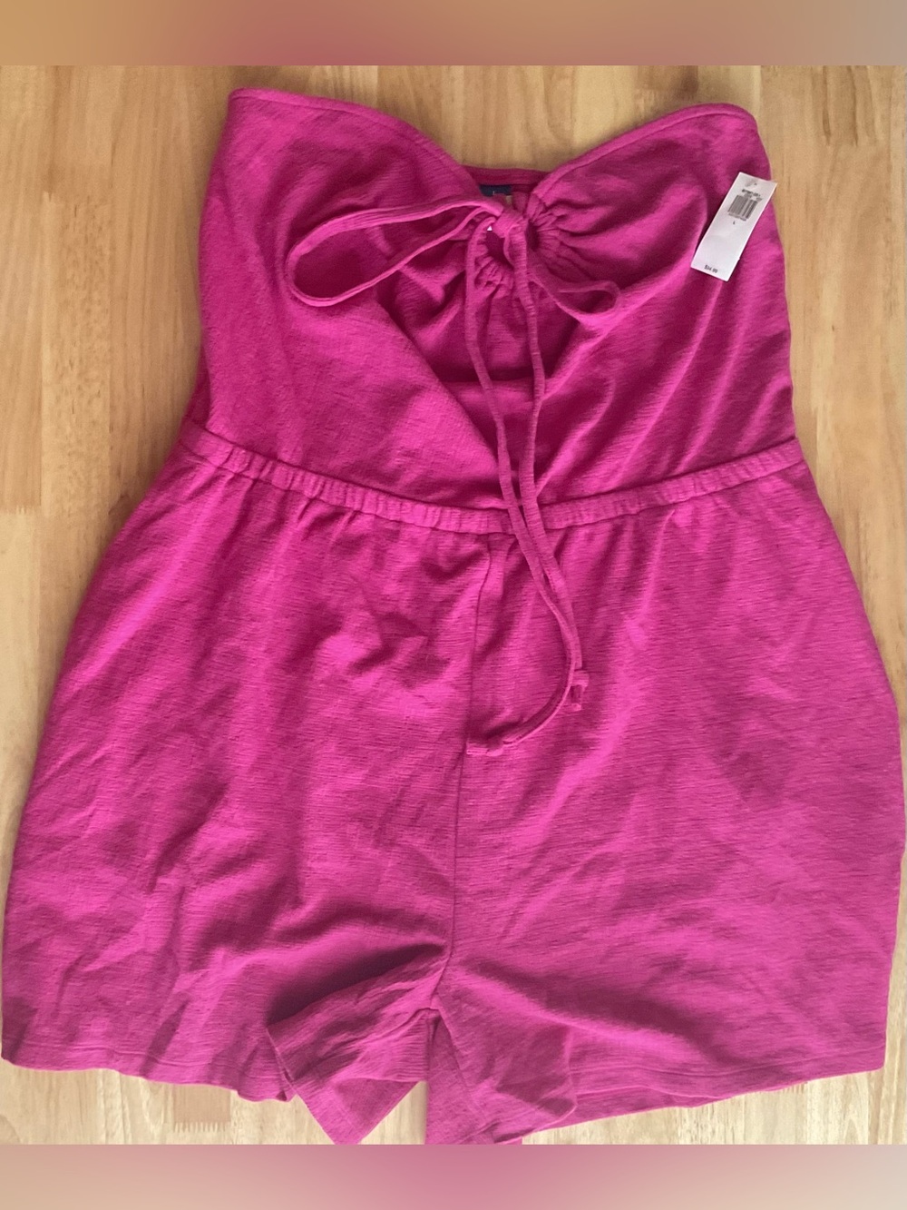 NWT-Old Navy- Hot Pink Tie-Front Strapless Romper